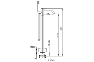 Смеситель для ванны напольный Vincea Desire черный матовый - 3