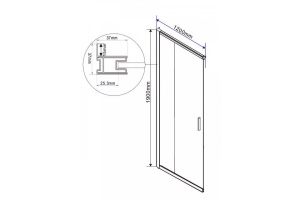 Душевая дверь Vincea Garda 120 черная стекло прозрачное - 2