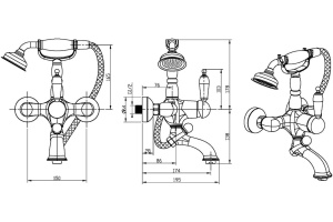 Смеситель Boheme Crystal 283-CRST для ванны с душем - 2