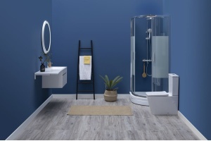 AE10-Q-90x90U-CP Aquanet Practic, огр. 900х900мм, 1/4 R550, хром, полоска, 6мм (243615) - 3