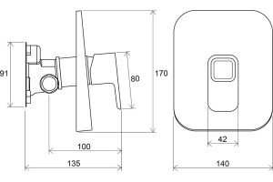 Смеситель для душа Ravak 10° хром (X070071) - 2