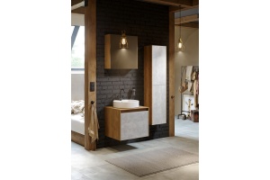 Шкаф-пенал Aqwella 5 stars Mobi 35 дуб балтийский, бетон светлый - 3