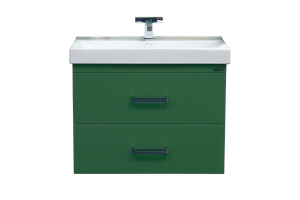 Джулия QVATRO - 65 Тумба подвесная с 2 ящ. конус зеленая