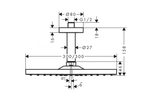 Верхний душ Hansgrohe Raindance E белый матовый - 2