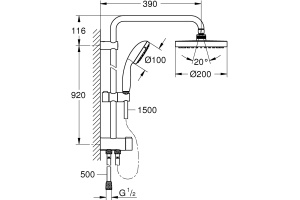 Душевая стойка Grohe New Tempesta Rustic 26452001 - 2