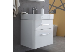 Тумба с раковиной Aquanet Виченца 60 белый глянец