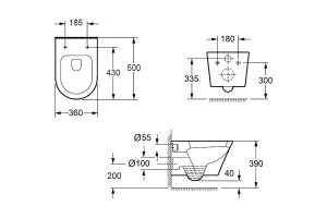 Чаша подвесного унитаза BelBagno Tre белый, с сиденьем микролифт (BB8001CHR/SC) - 3