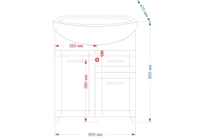 Мебель для ванной Misty Уют 60 с 1 ящиком белая - 2