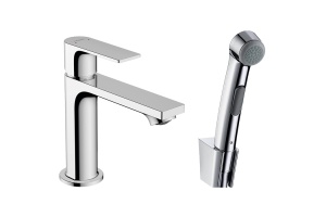 Смеситель для раковины Hansgrohe Rebris E с гигиеническим душем хром