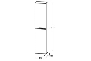 EB1893LRU-G1C Nona Колонна 175х34 см, шарниры слева, глянцевый белый - 2