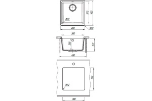 Мойка кухонная Florentina Вега 360 черный - 2
