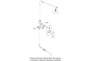 Кронштейн для верхнего душа Wasserkraft A019 - 3