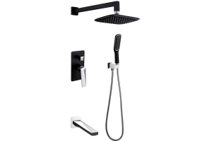 Душевой комплект Boheme Venturo черный, хром (374-B-2)