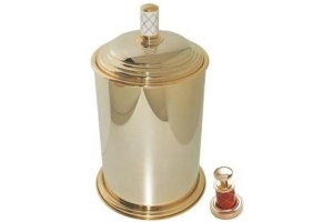 Ведро для мусора Boheme Murano золото с красным