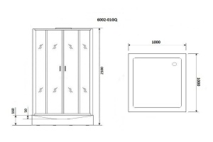 Душевая кабина Niagara Premium NG-6002-01GQ 100х100х210 - 3
