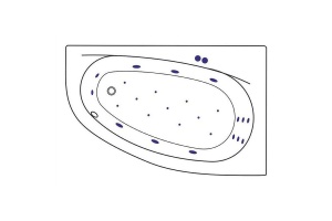 Акриловая ванна Excellent Kameleon 170x110 белая бронза правая с гидромассажем - 2