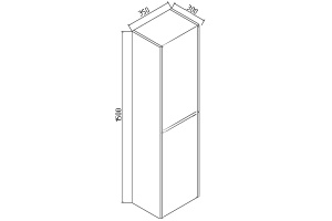 Шкаф-пенал Vincea Chiara 150х35 светлое дерево - 2