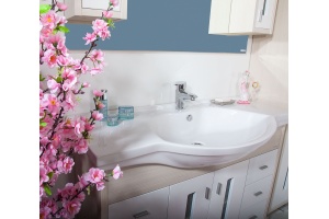 Тумба для комплекта Бриклаер Бали 120 светлая лиственница, белый глянец - 3