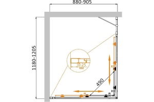 Душевой уголок Cezares Molveno 110х90 хром стекло прозрачное - 3