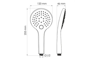 Душевая лейка Wasserkraft Mindel белый матовый - 3