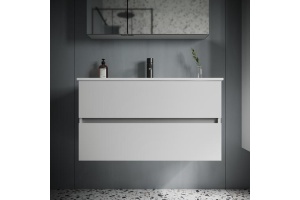 Тумба под раковину подвесная Sancos Urban 90 белая глянцевая - 2