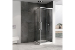 Душевой уголок ABBER Schwarzer Diamant 100х100 профиль хром (AG02100H) - 2