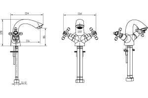 Смеситель Boheme Royal Cristal 291 для раковины - 2