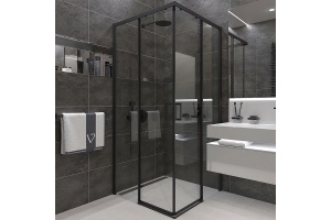 Душевой уголок Veconi Rovigo 100х100, черный (RV47B-100-01-C4)