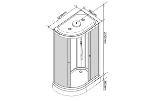 Душевая кабина Parly Classic 120х80 хром левая стекло тонированное - 3