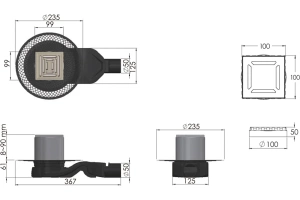 Душевой трап Berges Platz Uno 10х10 хром матовый - 2