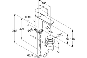 Смеситель для раковины Kludi  хром (322330575) - 2