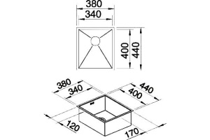 Мойка кухонная Blanco Zerox 340-U - 3