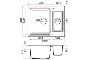 Мойка кухонная Omoikiri Sakaime Tetogranit/leningrad grey (4993554) - 2
