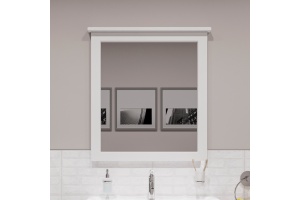 Зеркало STWORKI Хельсингборг 80 белое, квадратное, в стиле прованс, матовое