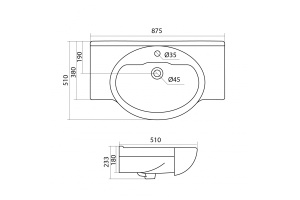 Мебельная раковина Opadiris Сенеж 87 белая - 3