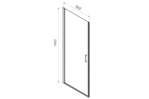 Душевая дверь Vincea Alpha 95 хром стекло прозрачное - 2