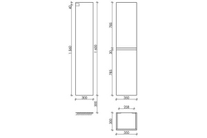 Шкаф-пенал Sancos Urban 35 дуб галифакс (PUR35EG) - 3