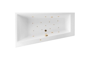 Акриловая ванна Excellent Sfera 170х100 левая белая золото с гидромассажем