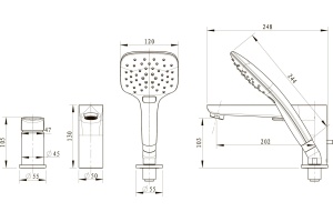 Смеситель Bravat Iguassu F5173218CP-1-RUS на борт ванны - 2