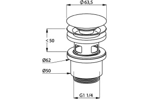 Донный клапан для раковины Kludi 1042405-00 Push-Open - 2