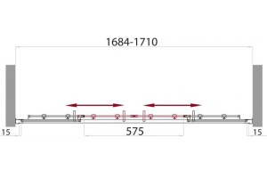 Душевая дверь в нишу BelBagno Uno BF 2 170 C Cr - 3