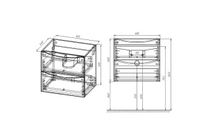 Тумба с раковиной Vincea Gio Mia 60 серая - 2