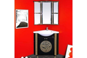 Зеркало-шкаф Misty Olimpia Lux 60 угловой R черная патина - 3