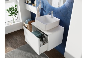 Тумба с раковиной STWORKI Ноттвиль 60 белая, без выреза под смеситель - 3