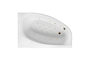 Акриловая ванна Excellent Kameleon 170x110 белая золото правая с гидромассажем