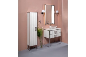 Тумба под раковину чашу Boheme Armadi Art Monaco 80 белый глянец - хром - 2