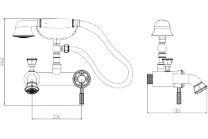 Смеситель Bronze de Luxe Windsor 10419 для ванны и душа - 2