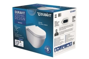 Чаша для подвесного унитаза Duravit Starck 3 белый, без сиденья (2527090000) - 3