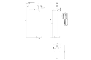 Смеситель Lemark Bronx LM3744GM для ванны напольный, графит - 2