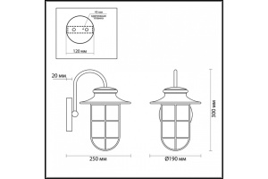 Уличный настенный светильник Odeon Light Nature Helm 4171/1W - 3